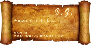 Veszprémi Gitta névjegykártya